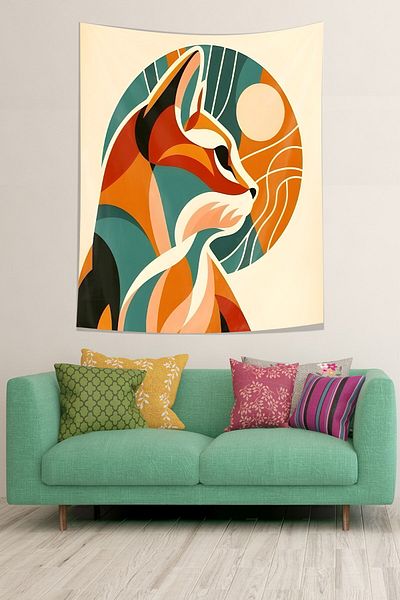 on the clouds Bohemian Style Vases Stain Resistant Fabric Wall Cloth Wall Tapestry Tapestry