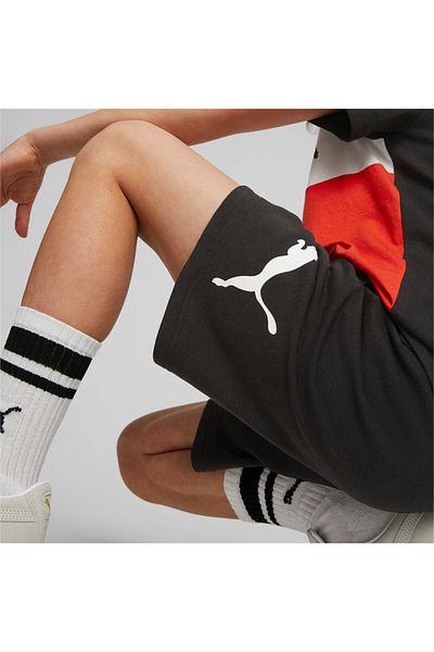 Puma شورت باور للأولاد الشباب - أسود