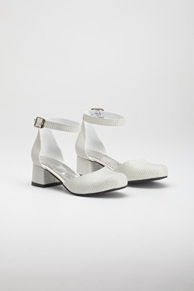 Miss Junior Pantofi de seară cu toc Sedef albi pentru fete