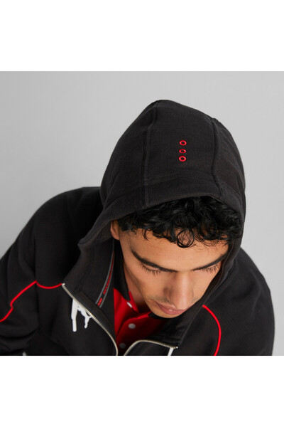 Puma Mens Scuderia Ferrari Race Long Sleeve Hoodie Sweat Jacket - Black