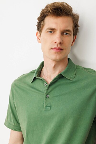 Desen Triko Men's Polo Neck T-Shirt A.Green