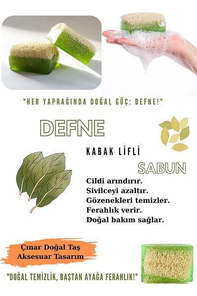 Doğal Tasarım Natural Pumpkin Fiber Laurel Soap – Skin Renewal and Purification