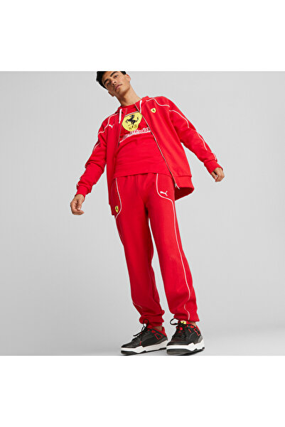 Puma Mens Scuderia Ferrari Race Long Sleeve Hoodie Sweat Jacket - Red
