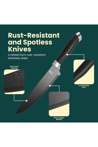 MACVI 20 Piece Kitchen Utensil and Knife Set with Macvi® Holder, Cutter, Silicone Utensils