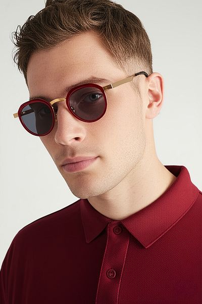 EYE OF HORUS Eoh4008 C2 Red/Yellow Metal Unisex Sunglasses