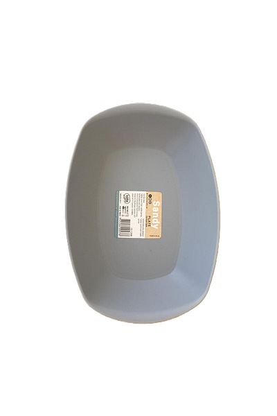 HOBBY LİFE Sandy Plate Oval Boat Plate -11,7 X 17 X 3,5 (H) cm / Gray-1 Piece