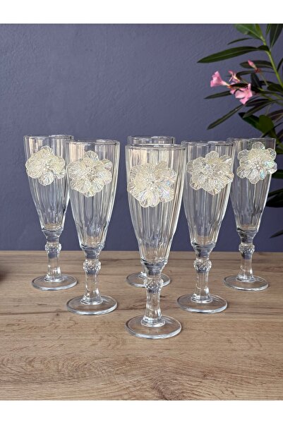 Hediye Köşkü 6 Kişilik Özel Üretim Lüks Flüt Bardak