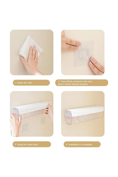 MACVI Macvi® Wall Mounted Storage Box, 6 Dividers, Linen Organizer, Accessories
