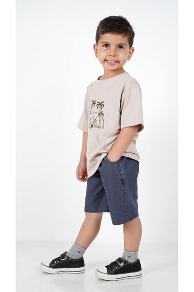 c.c.l. coccolin kids baby clup Boy's Summer Printed Combed Cotton 2-Piece Bottom Top Denim Shorts T-Shirt Set