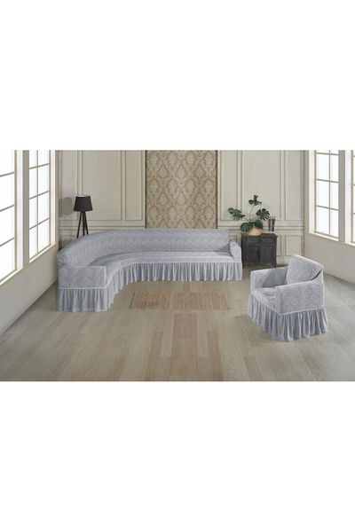 Stylish Home HUSE JAKARD PENTRU COLTAR FOTOLIU -GRAY