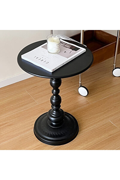 Viyogo Round coffee table, iron, 52 x 38 cm, black