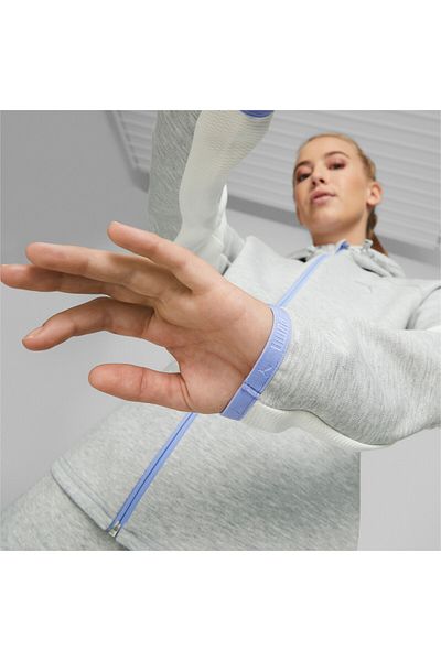 Puma Womens Evostripe Full-zip Hoodie Sweat Jacket - Gray