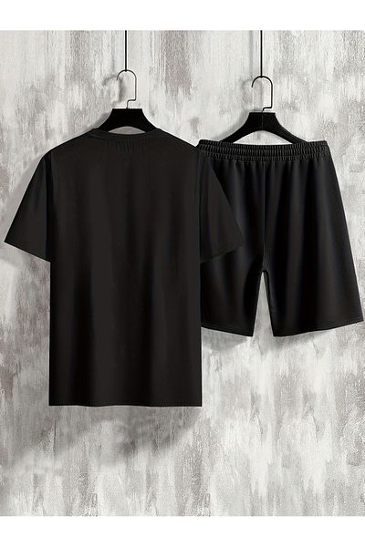 uyguntarz Σετ σορτς μπλουζάκι με στάμπα Unisex Sun Moon Design