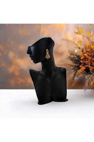 feyza collection Zircon Stone Hanging Spade Vip Steel Earrings