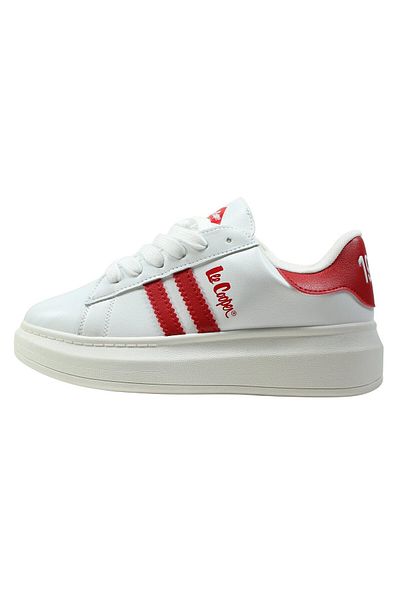 Lee Cooper Pantofi sport din piele ecologica cu detalii holografice, alb, marimea 36, RE, Lee Cooper