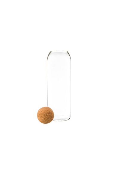 Dania Clear glass jar with cork lid, ball shape, airtight, size 28 cm