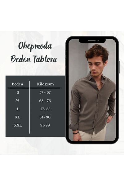OHEPMODA Ανδρικό πουκάμισο από ύφασμα Modal με απαλή υφή