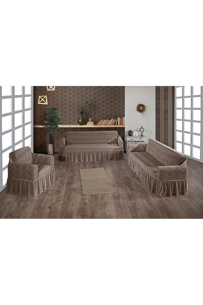 Stylish Home HUSE JAKARD PENTRU CANAPELE 3-2-1 -LIGHT BROWN