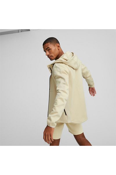 Puma Mens EVOSTRIPE Full-Zip Hoodie Sweat Jacket - Beige