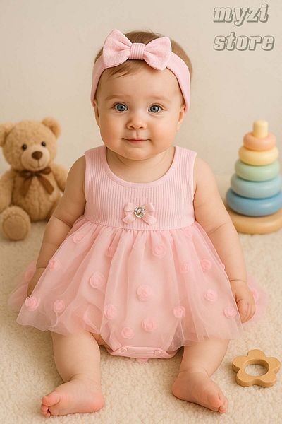 MYZİ STORE Baby Girl Snap Bottom Dress One Piece Summer Floral Print Dress