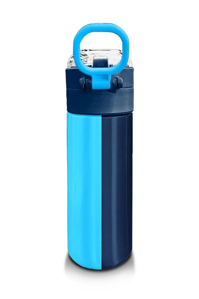 Coral High Kids Men's Patterned Straw and Direct Drinking Steel Thermos 500 ml