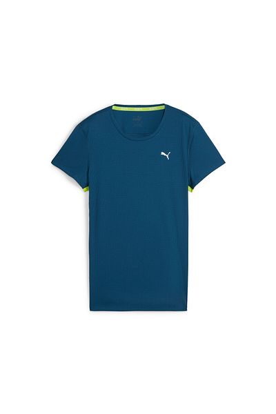 Puma تي شيرت نسائي مطبوع عليه شعار Run Favorite - أزرق