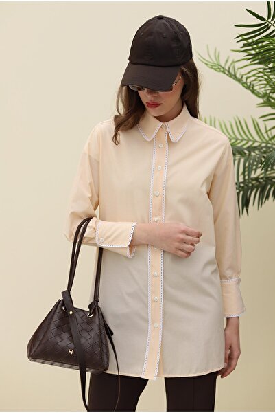 HEQA Su Taşı Şeritli Gömlek Sarı