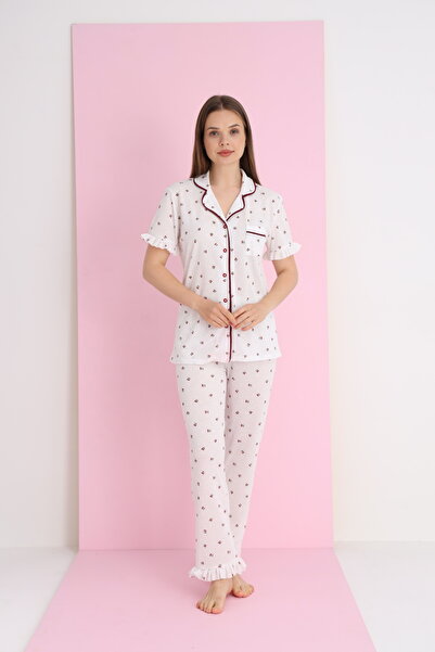 ELİTOL Reported Viscose Buttoned Pajama Set