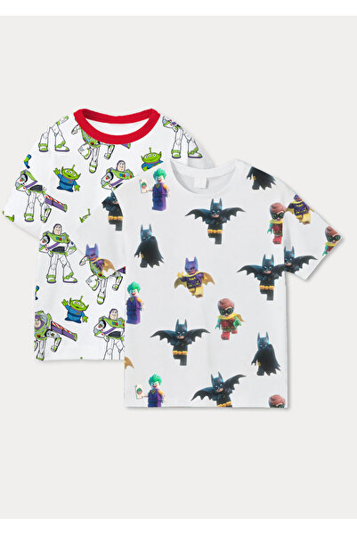 DFN Kids Καλοκαιρινό μπλουζάκι αγοριού 3,4,5,6,7,8 ετών 2 τεμάχια