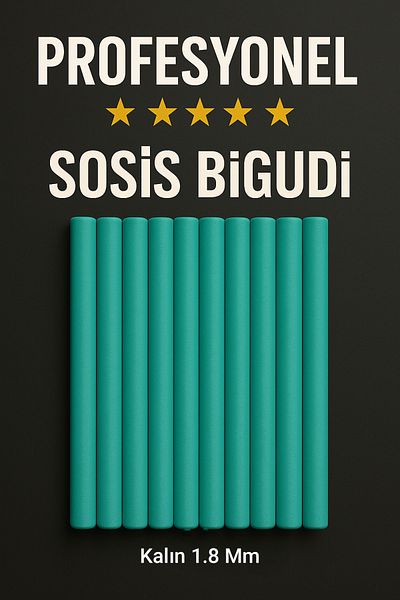 Nano Absolute Thick Sausage Curler Turquoise Set of 10 24cm X 1.8cm - Heat-Free Hair Curling and Styling