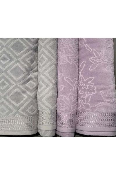 Özdilek Özdilek 4 Piece Best Bath Set, Bath Towel Set-Pastoral K.Lilac Gray