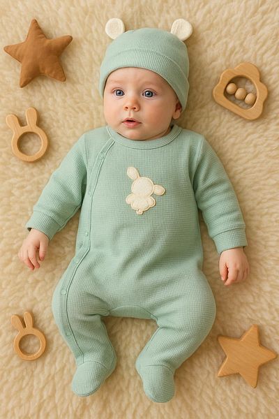 Babydonat Waffle Rabbit Men's Jumpsuit 100% Cotton