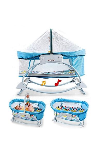 Factory Price - Portable Swing Baby Rocker Bassinet - Blue