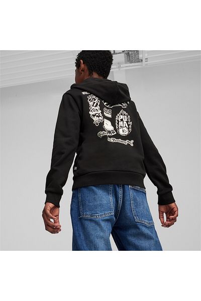 Puma Youth Boys Essentials+ MID 90s Hoodie Sweatshirt - Black
