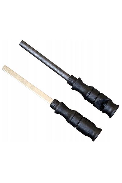 Foxter Cutit tactic de vanatoare si camping, 31 cm, fluier si cremene, otel inoxidabil, negru
