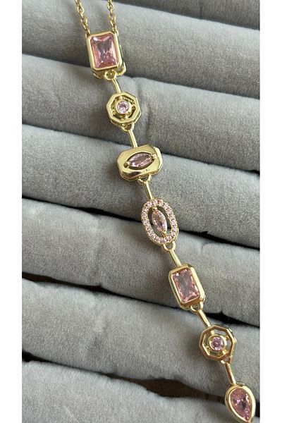 Limerence Elementa Colored Stone Y Necklace, Steel Chain Y Necklace