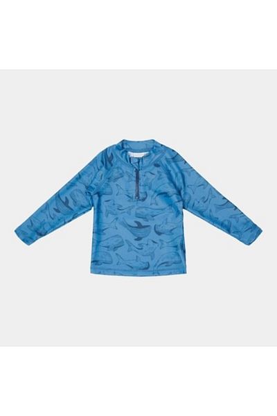 Little Dutch - Bluză cu mânecă lungă, albastru Sea Life, anti-UV, pentru băieți, mărimea 62-68