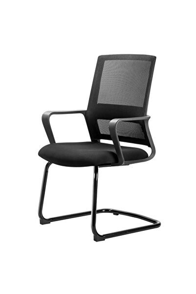 Deli Scaun de conferință cu spătar din plasă, negru, Deli