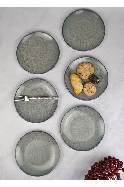 Qualitev 6 Pcs Porcelain 17 cm Mini Dessert Pastry Plate Catering Plate-Valencia