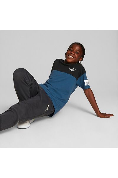 Puma Youth Boys Power Colour Block T-Shirt - Blue