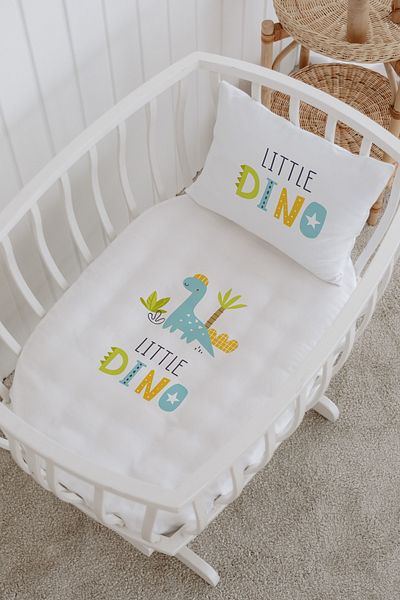 Messido Cotton Satin Printed Patterned Mother's Side Crib Duvet Cover Set 60X100 cm - Msd-212