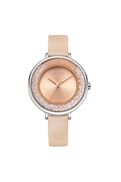 ECSTACY Women's Analog Rose Gold Dial Watch - E23501-SLCK