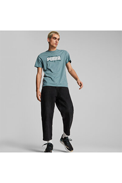 Puma Mens Graphics Wording T-Shirt - Gray