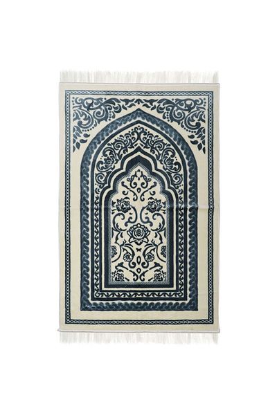 MANASEK Prayermat - White & Light blue