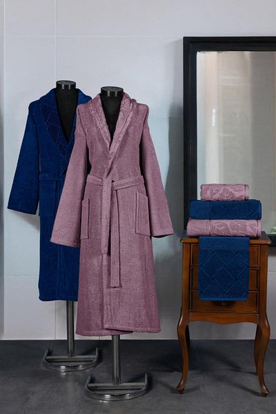 Stylish Home SET HALATE PENTRU 2 PERSOANE ESSE -6pcs -BLUE/PLUM