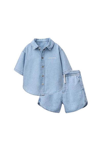 Daisy Dolly Boy's Denim Shorts Bottom Top Suit