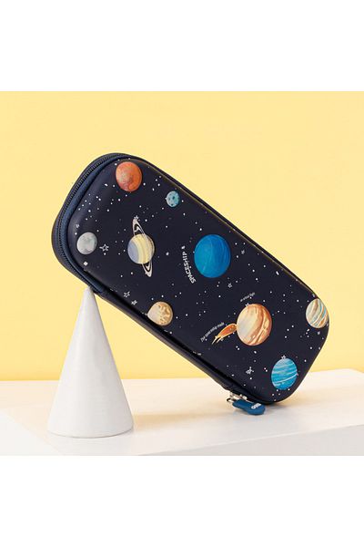 Deli Oval Pencil Case With Compartments Rigid Spaceship Deli
