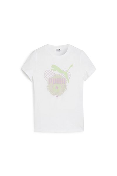 Puma Youth Girls GRAPHICS MTCH PNT T-Shirt - White