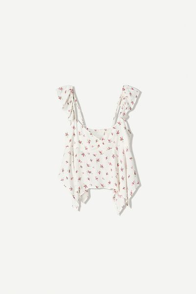 Bershka Textured blouse with print