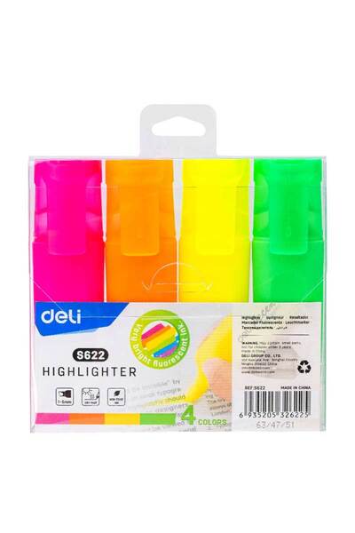 Deli Set de 4 evidențiatoare Accent S621 Deli